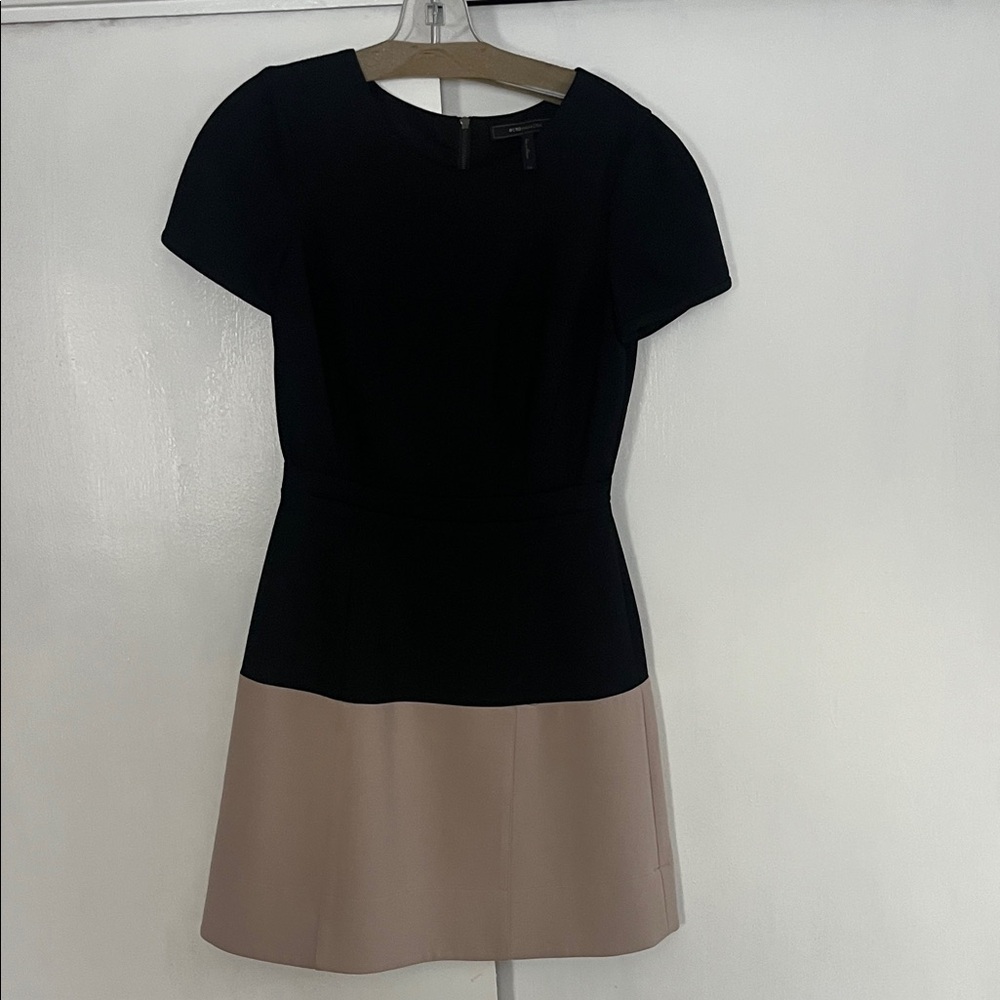 BCBGMaxAzria Black and Tan Mini Dress